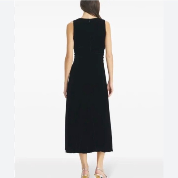 Tory Burch Black Velvet V-Neck Midi Dress NWT | Size 4 | $698 Retail - Picture 3 of 11